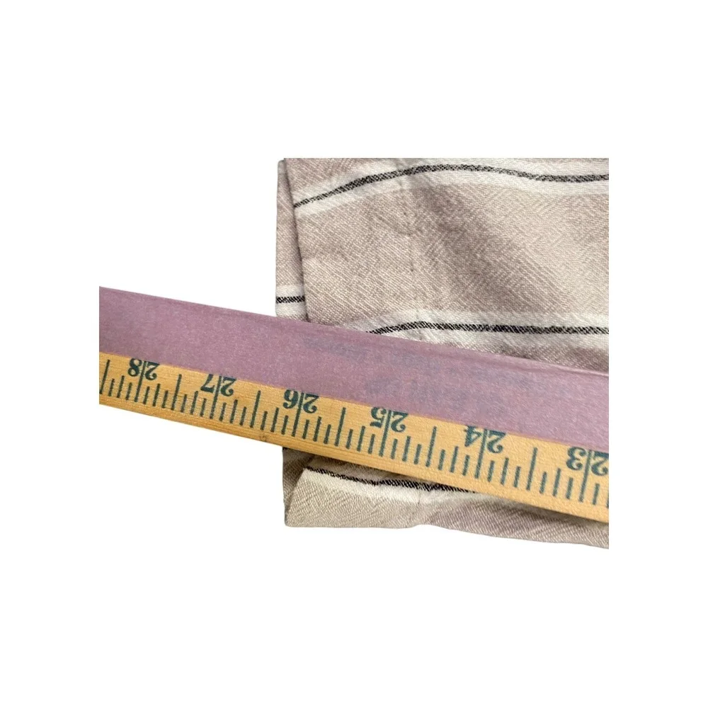 H‎ M Paperbag Waist Striped Linen Blend Pants Womens Size 8 Beige White Black